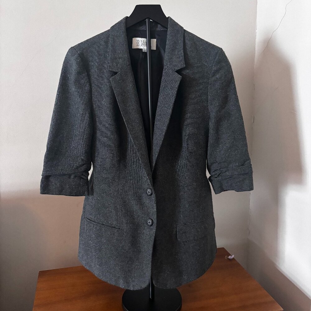 Oversized tweed BB Dakota blazer with ruched sleeves